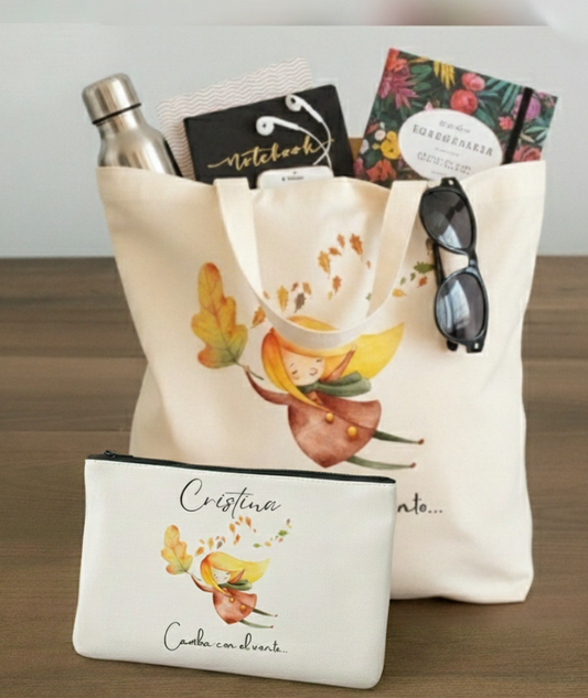 Pack Totebag personalizada + neceser personalizado Viento